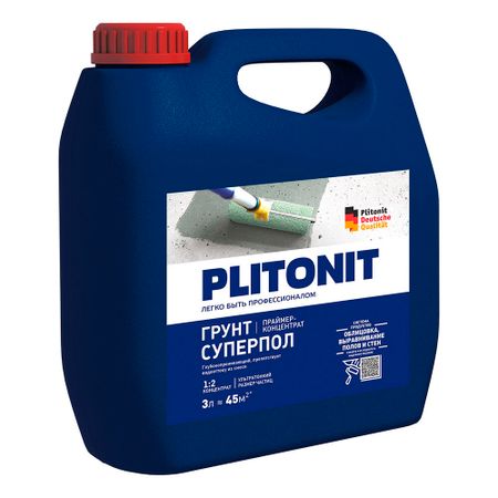 Грунт Plitonit СуперПол Profi глубокого проникновения 3 л концентрат 1:3
