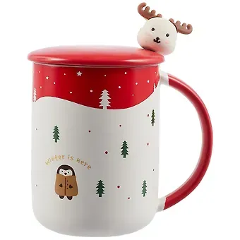 Кружка с крышкой и ложкой 