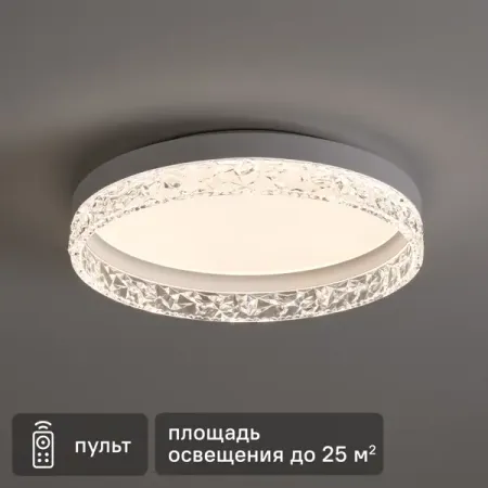 Люстра потолочная светодиодная FR6193CL-L48W с пультом управления 25 м² регулируемый белый свет цвет белый