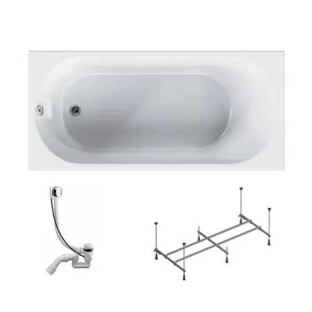 Ванна AM.PM Moxie W9MA-150-070W-A2ROFL акриловая 150x70 см каркас и сифон в комплекте