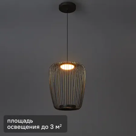 Светильник подвесной светодиодный Flare 3 м² 12 Вт теплый белый свет цвет черный