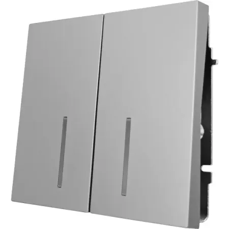 Выключатель встраиваемый Lezard Zima 2 клавиши с подсветкой цвет серый матовый