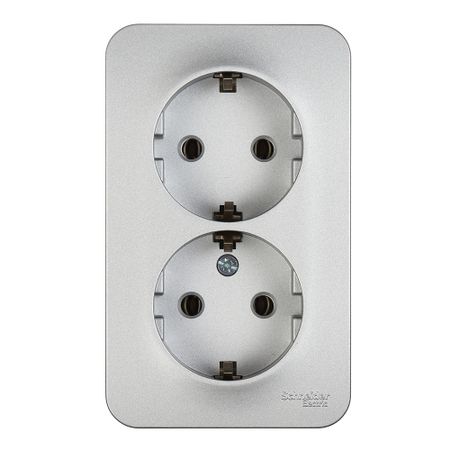 Розетка Systeme Electric Blanca накладная алюминий (BLNRA010213)