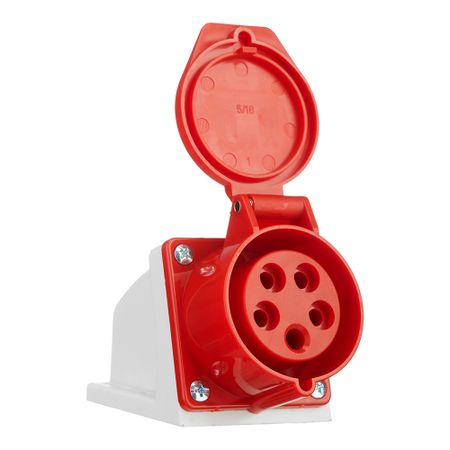 Розетка силовая угловая настенная КЭАЗ с заземлением 3Р+РЕ+N 16 А 380 В IP44 красная (222755) м и штерн силовая электроника расчеты и схемотехника