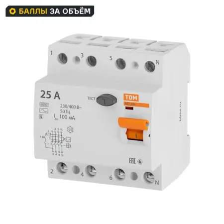 УЗО TDM Electric ВД1-63S 4Р 25 А 100 мА 6 кА AC считыватель и записывающее устройство для животных rfid 125 кгц 134 2 кгц iso11784 85 fdx с sdk