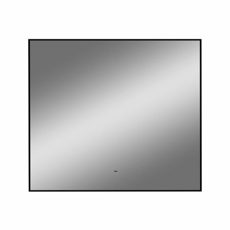 Зеркало с подсветкой прямоугольное 80х70 см в раме черной бесконтактный сенсор Continent Martina Led (ЗЛП4764)
