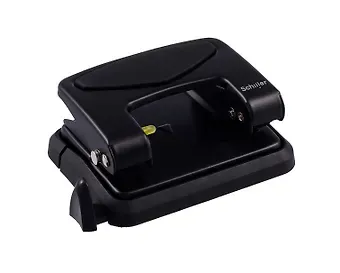 Дырокол 25 листов металл, эргономичный, с линейкой, черный, Schiller