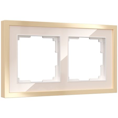 Рамка Werkel Baguette двухместная айвори/латунь (a060235)
