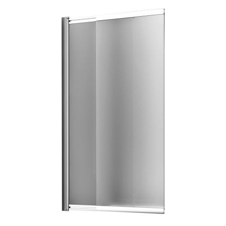 Шторка на ванну раздвижная 100х140х0,6 см профиль серебро WasserKraft Main 41S (41S02-100L Matt glass)