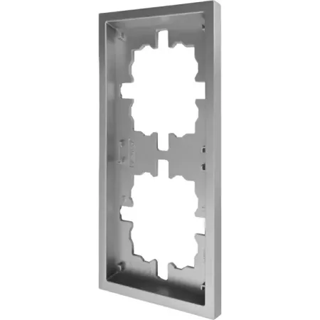 Рамка для розеток и выключателей Lezard Zima 2 поста цвет серый матовый переключатель 2 клавишный lezard zima проходной серый матовый