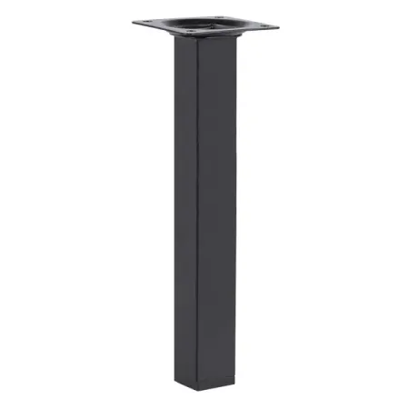 Ножка для мебели квадратная 25x25x400 мм металл черная