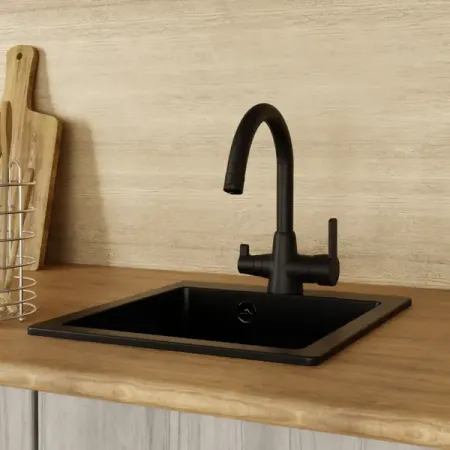 Смеситель для кухни Vidima Uno общая высота 31.4 см цвет черный комплект переходников для электроинструмента chgimposs 5шт