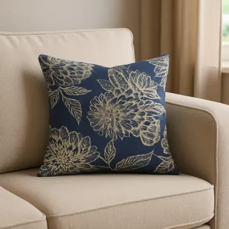 Подушка Цветы 45x45 см цвет синий для подушки younmley скандинавский принт 45x45 см