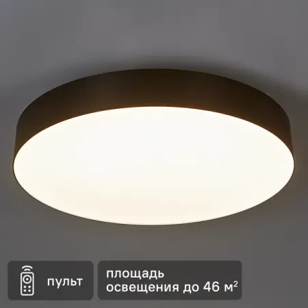 Светильник настенно-потолочный светодиодный Lumin Arte Macaron CLL58 80 Вт с пультом управления 46 м² регулируемый белый свет цвет черный