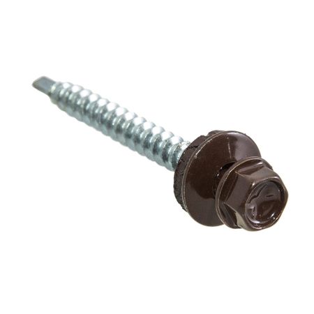 Саморезы кровельные с буром 50х4,8 мм металл-дерево коричневые RAL 8017 (200 шт.) стеклянные пипетки с красной резиновой головкой 10 шт