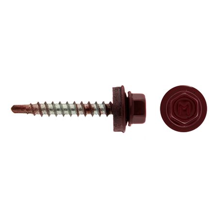 Саморезы кровельные с буром 35х4,8 мм металл-дерево красное вино RAL 3005 (60 шт.) стеклянные пипетки с красной резиновой головкой 10 шт