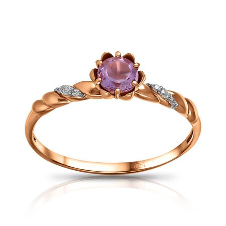 Кольцо TALANT из золота с аметистом и фианитами