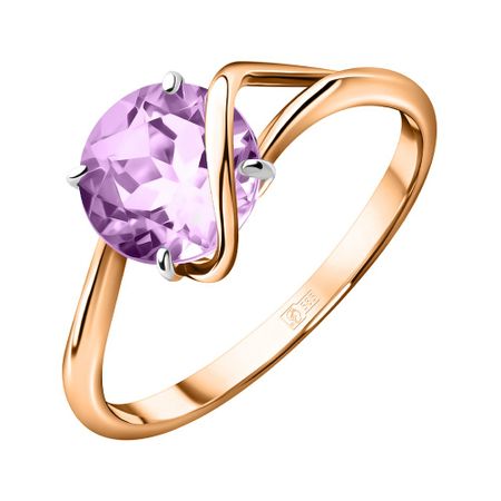 Кольцо из золота с аметистом