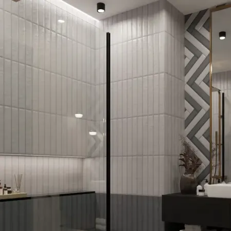 Плитка настенная Керамин Наполи 7 40x6.4 см 0.87 м² матовая цвет белый