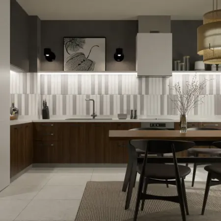 Плитка настенная Керамин Наполи 1 40x6.4 см 0.87 м² матовая цвет серо-бежевый