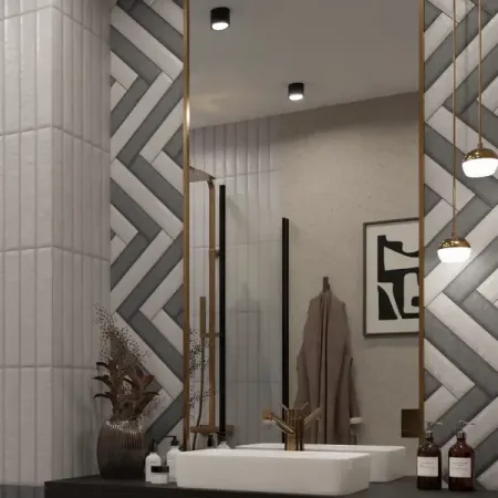 Плитка настенная Керамин Наполи 2 40x6.4 см 0.87 м² матовая цвет серый