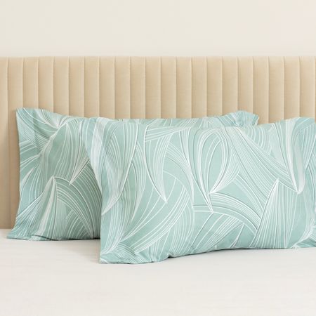 Комплект наволочек Танцующие листья/Dancing Leaves green с ушками