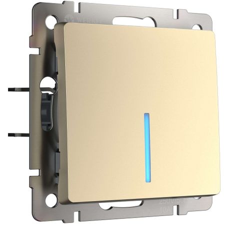 Выключатель Werkel одноклавишный встраиваемый шампань с подсветкой (a050872)