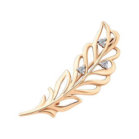 Брошь TALANT из золота с фианитами для вышивания бисером klart брошь клубника