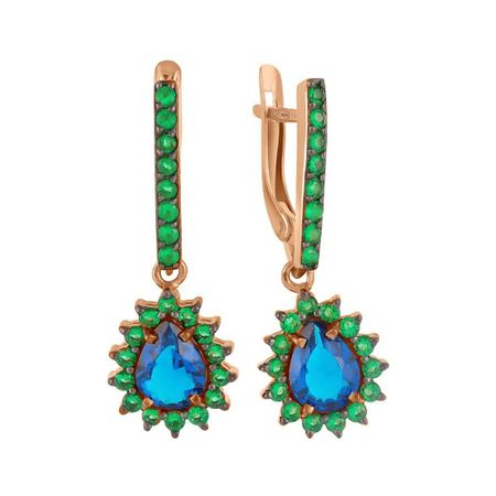 Серебряные серьги с ювелирным стеклом рама со стеклом коричневая 15 х 20 см