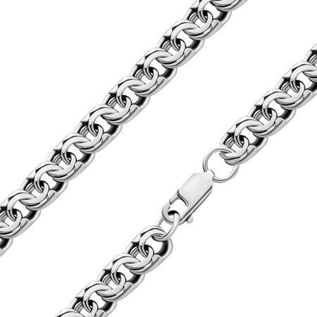 Серебряный браслет ручного плетения Бисмарк с чернением