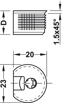Стяжка мебельная RAFIX 20 белая для деталей толщиной от 19 мм монтаж заподлицо