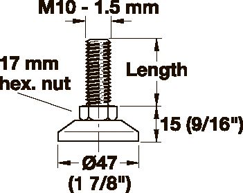 Опора регулируемая   M10x30 мм