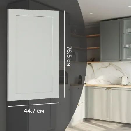 Фасад кухонного шкафа Кинель 44.7x76.5 см KONSENSA массив дерева цвет серо-зеленый