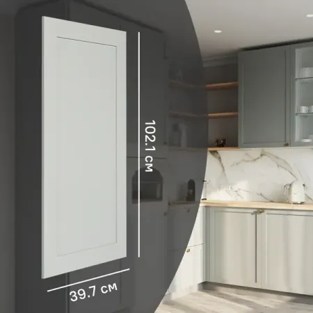 Фасад кухонного шкафа Кинель 39.7x102.1 см KONSENSA массив дерева цвет серо-зеленый