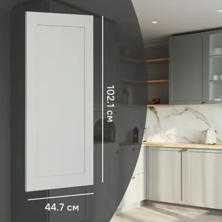 Фасад кухонного шкафа Кинель 44.7x102.1 см KONSENSA массив дерева цвет серо-зеленый 1 шт дверь 90 мм 120 мм 150 мм 180 мм ручка кухонного шкафа ручка ящика шкафа алюминиевый сплав пластиковая ручка