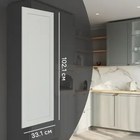 Фасад кухонного шкафа Кинель 33.1x102.1 см KONSENSA массив дерева цвет серо-зеленый 1 шт дверь 90 мм 120 мм 150 мм 180 мм ручка кухонного шкафа ручка ящика шкафа алюминиевый сплав пластиковая ручка