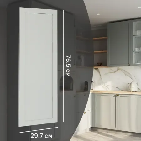 Фасад кухонного шкафа Кинель 29.7x76.5 см KONSENSA массив дерева цвет серо-зеленый 1 шт дверь 90 мм 120 мм 150 мм 180 мм ручка кухонного шкафа ручка ящика шкафа алюминиевый сплав пластиковая ручка