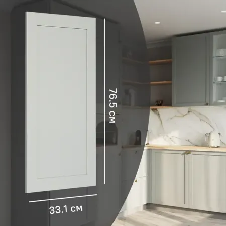 Фасад кухонного шкафа Кинель 33.1x76.5 см KONSENSA массив дерева цвет серо-зеленый