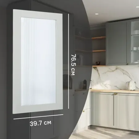 Фасад-витрина кухонного шкафа Кинель 39.7x76.5 см KONSENSA массив дерева цвет серо-зеленый