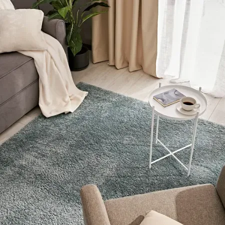Ковер KREAFORTA Shaggy Bosfor 80x150 см полипропилен цвет голубой