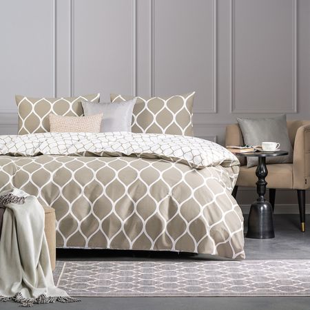 Комплект постельного белья Prime Prive Харди Семейный/дуэт бежевый