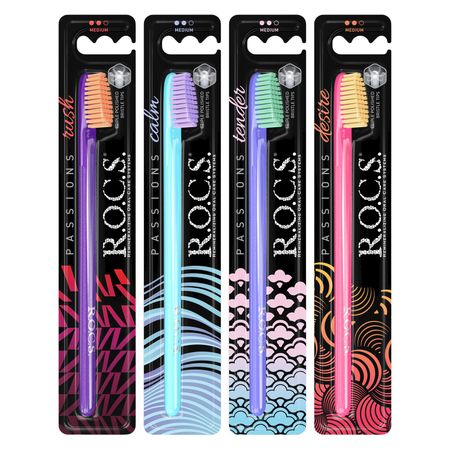 Щетка зубная Rocs PASSIONS средняя в ассортименте