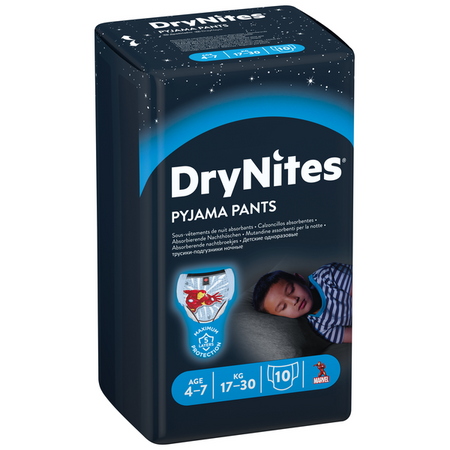 Трусики Huggies DryNites для мальчиков 4-7 лет 10 шт раскраска для мальчиков современные супергерои герои среди нас