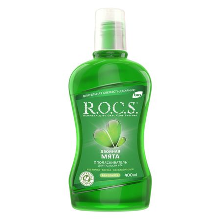 Ополаскиватель для полости рта ROCS двойная мята 400мл (03-03-004/03-03-007)