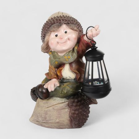 Фигура садовая декоративная Fulin Мальчик led 25.7х24.5х20.5 см