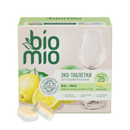Таблетки для посудомоечной машины BioMio с эфирными маслами 10 г 25 шт