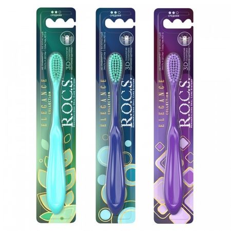 Щетка зубная Rocs ELEGANCE средняя в ассортименте