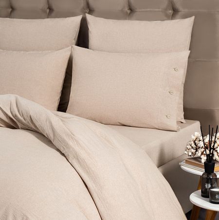 Простыня на резинке Prime Prive Смоген 180х200+30 бежевый простыня на резинке prime prive орса 180х200 25 см