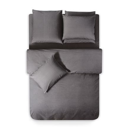 Пододеяльник на молнии Sleepix Сакаи темно-серый 145х205 см