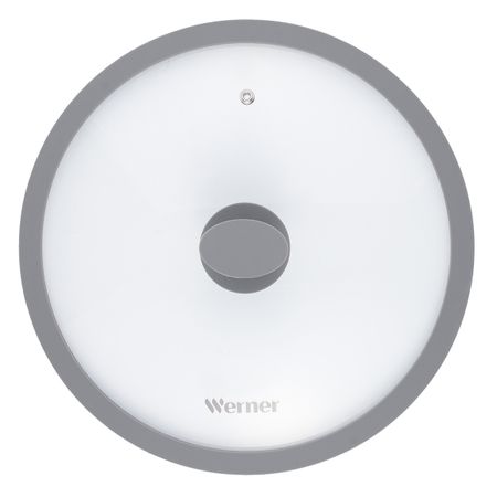Крышка стеклянная Werner Grigio с силиконовым ободом 26 см